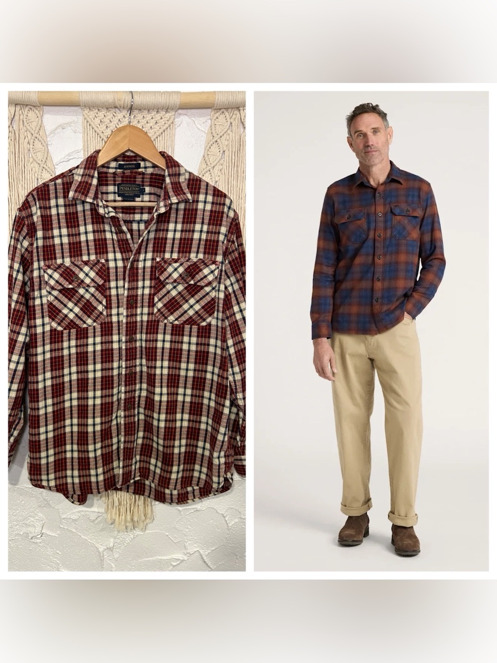 Pendleton Men’s Plaid Burnside Cotton Flannel Shirt size Large